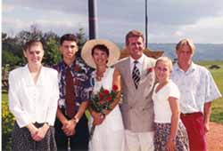 Our wedding day Aug 6, 1994 with Gerald & Rachel, Ian & Rae